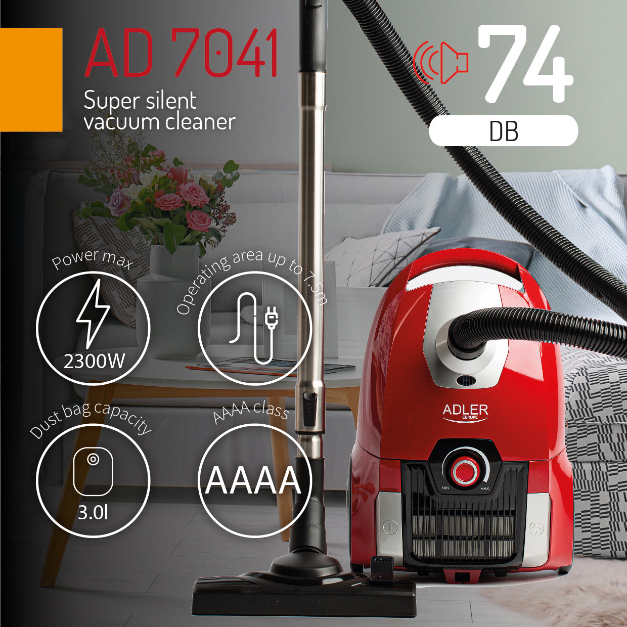 Adler Superleiser Staubsauger AD7041