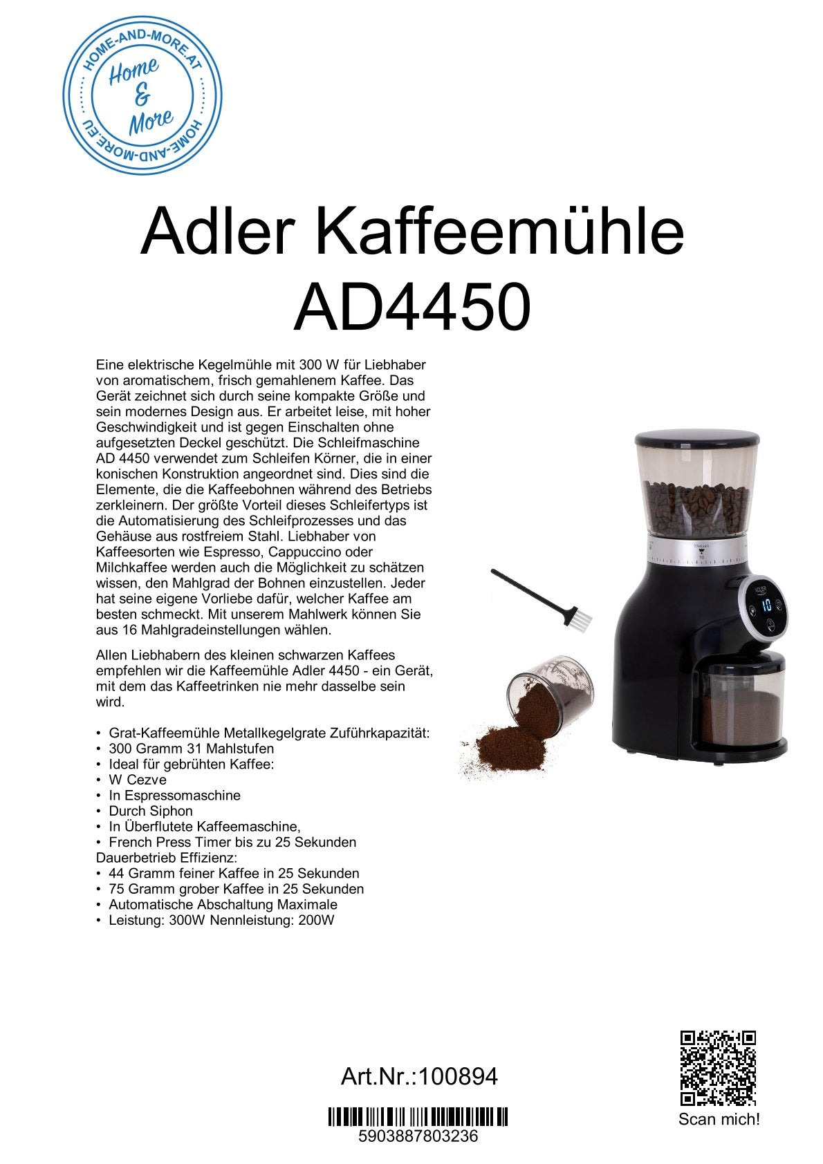 Adler Kaffeemühle AD4450