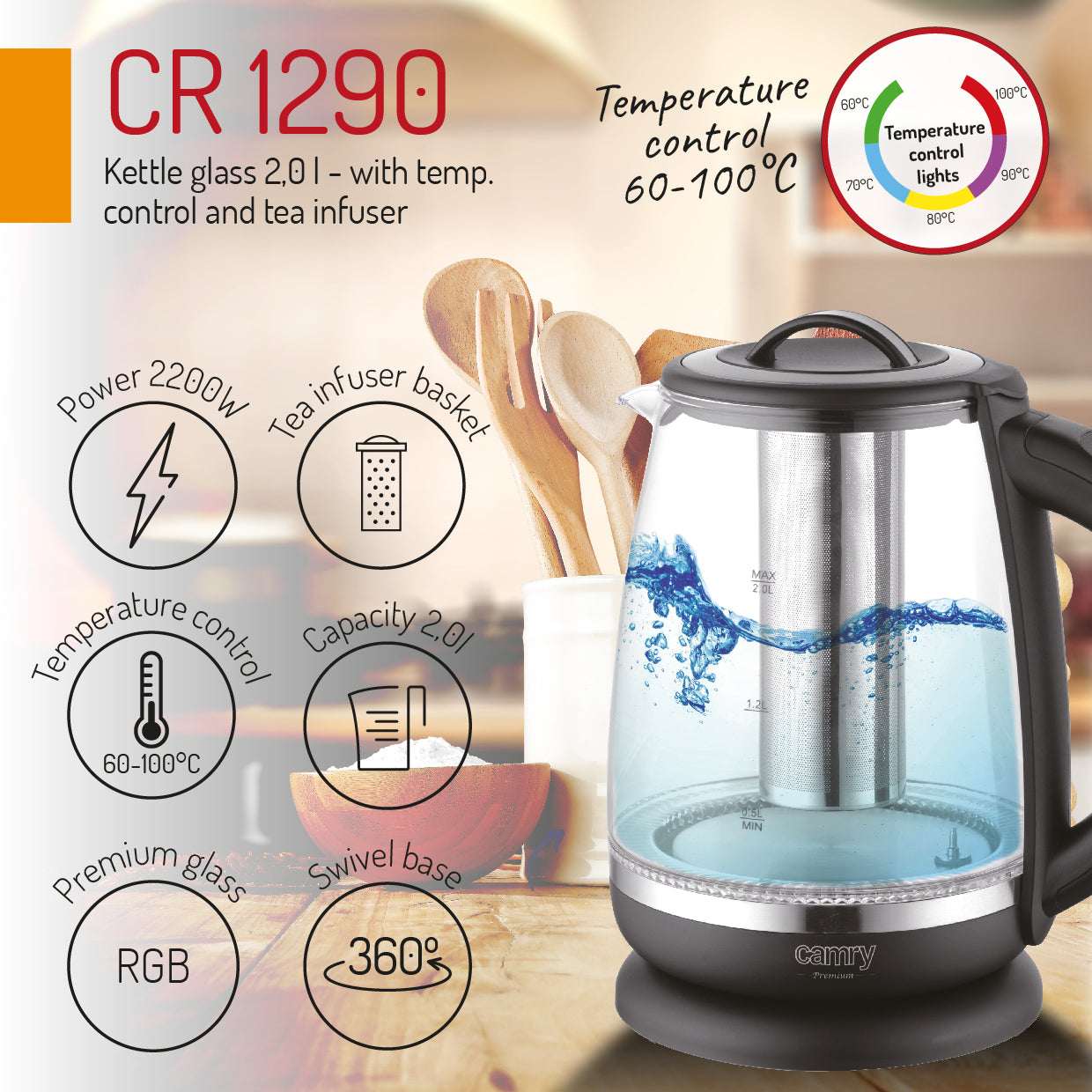 Camry Wasserkocher 2L CR1290
