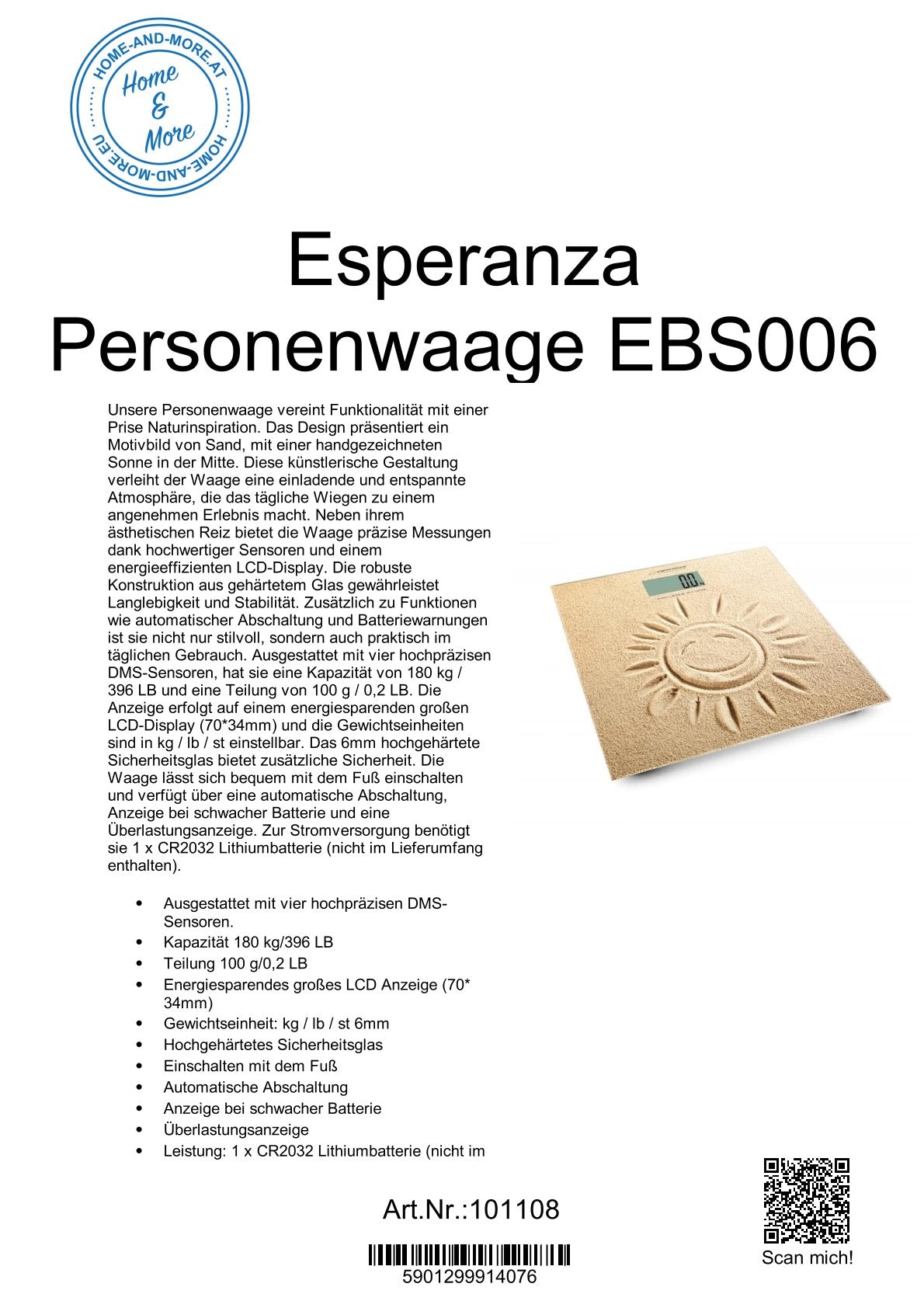 Esperanza Personenwaage EBS006
