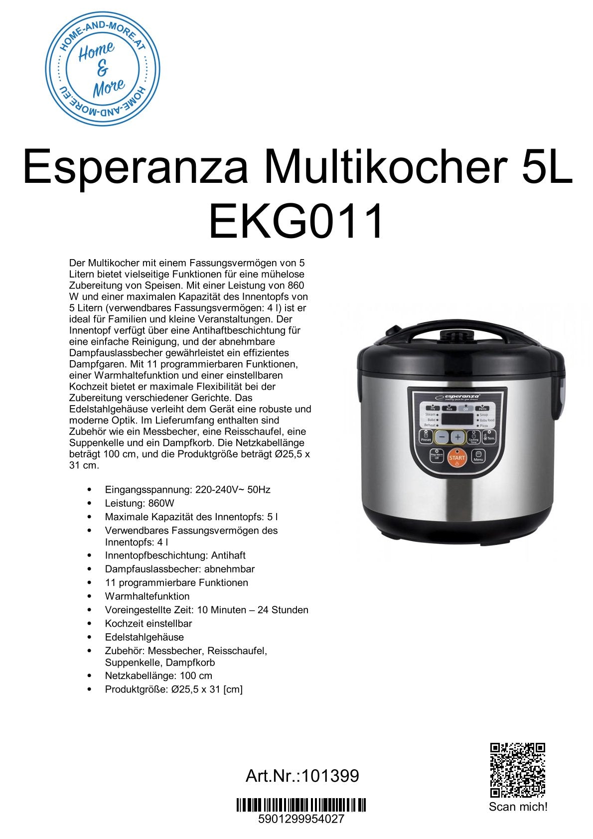 Esperanza Multikocher 5L EKG011